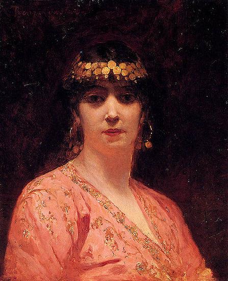 Jean-Joseph Benjamin-Constant Portrait of an Arab Woman oil painting picture
